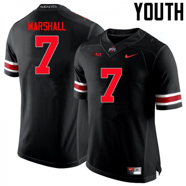 Ohio State Buckeyes #7 Jalin Marshall Youth Football Jersey Black OSU32470